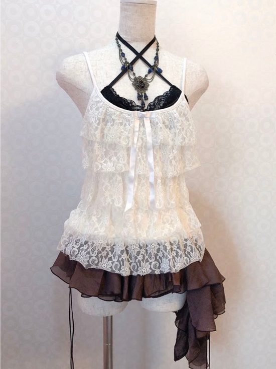 Tops - moving sale 💕 - j-fashion coquette white lace tunic top